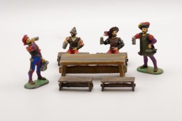 Drinking party with Landsknechten, for 4cm series